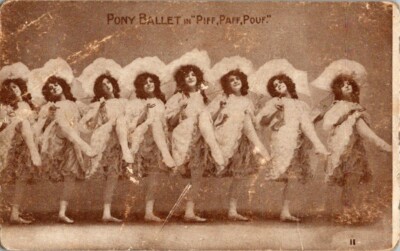 vintage postcard-Pony Ballet in ''Piff, Paff, Pouf.'' dancing girls unposted