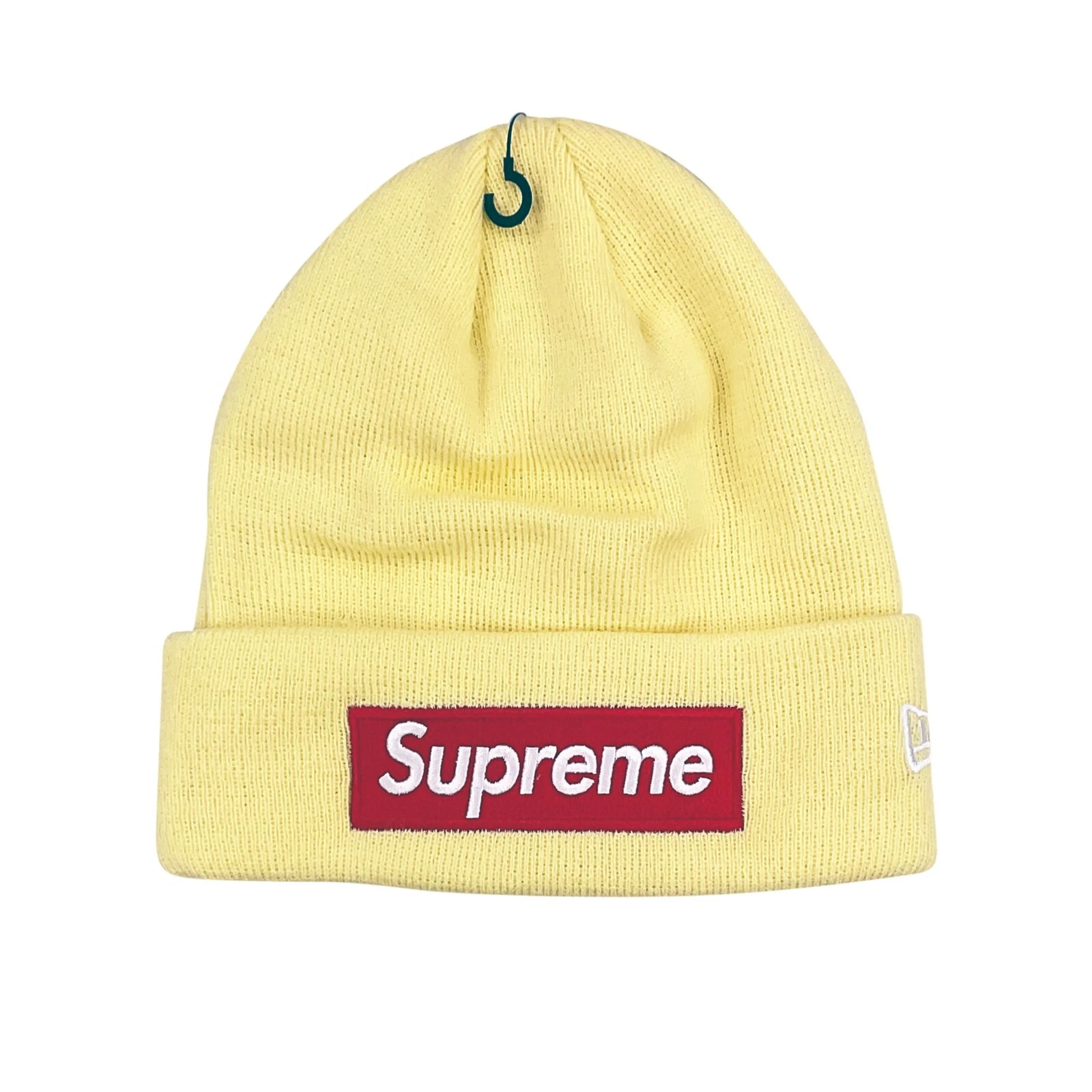 Bonnet Supreme x New Era FW22 boîte logo jaune pâle