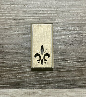 Vintage Gold Tone French Fleur De Lis Symbol Money Clip