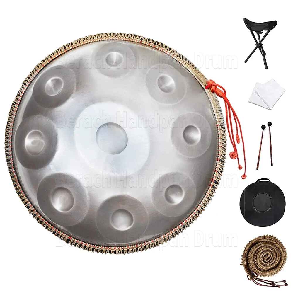 432 440Hz Hand Plate 22 inch 9 note D minor Steel Tongue Drum Yoga
