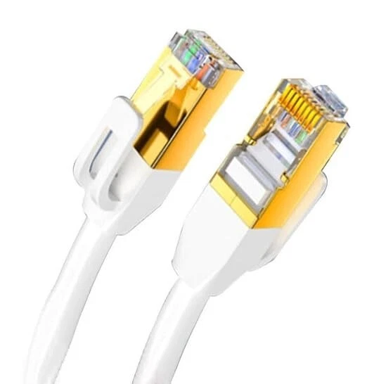 Câble Réseau Ethernet RJ45 Cat7 10Gbps S/TFP Blindé 600MHz Rond Blanc -1m à 60m - Bild 2 von 4