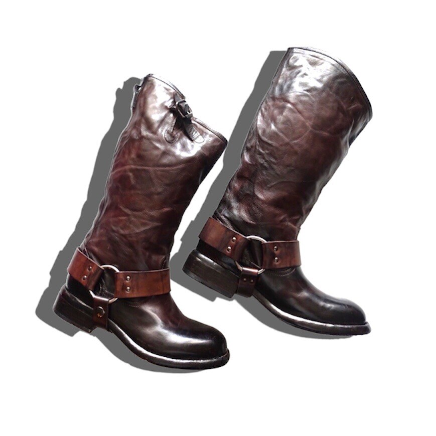 【PORTERNA】Ready biker boots Free People x Lemargo Open Road Harness Leather Biker Boot
