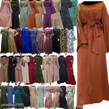 Ramadan Abaya Muslim Women Maxi Dress Kaftan Robe Dubai Arab Robe Turkish Gown
