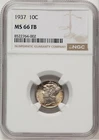 1937 Mercury Silver Dime 10c NGC MS66 FB Full Bands 8522764-002