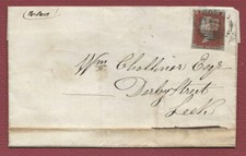 lettera con testo per Leek scritta il 3.10.1844 con One Penny rosso (H.E.)