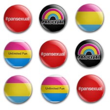 JUEGO DE 2 INSIGNIAS DE BOTÓN PANSEXUAL 25MM LGBTIQA+ X9