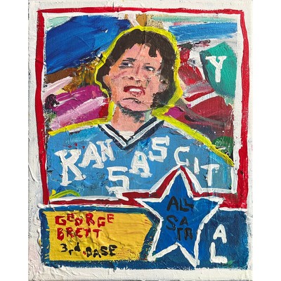 George Brett Original Acrylic on Canvas 8x10 by Sergio Santos @ElSantosWorld