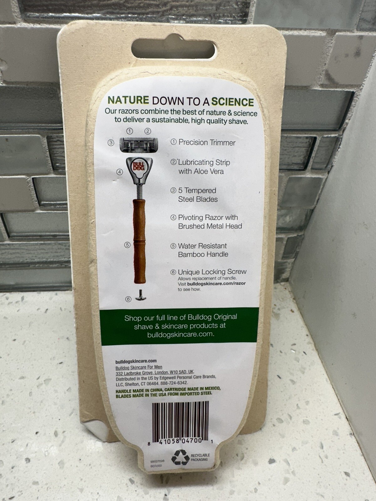 Bulldog Razor Handle Bulldog Skin Care Original Bamboo Razor w/ Handle 2 Cartridges BRAND ...