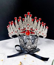 Princess Tiara, Red Crystal Headband, Birthday Crown, Homecoming Queen Prom