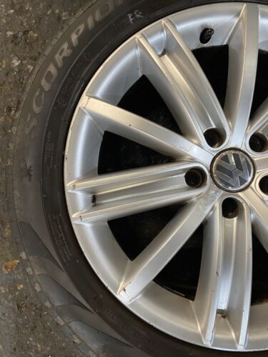 VW TIGUAN 18" INCH ALLOY WHEELS WITH TYRES 5N0601025D 2009-2016 - Picture 8 of 24