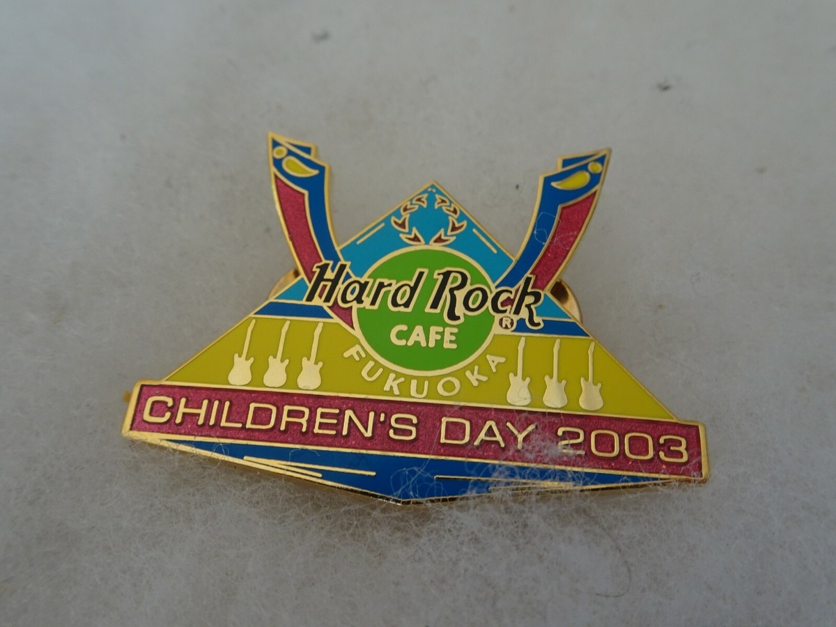 Hard Rock Cafe pin Fukuoka Children's Day 2003 Blue & Yellow