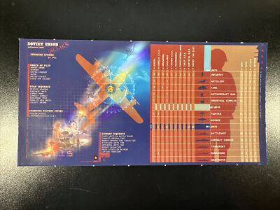 Soviet Reference Chart Axis and Allies Avalon Hill 2004 Replacement Pieces Part