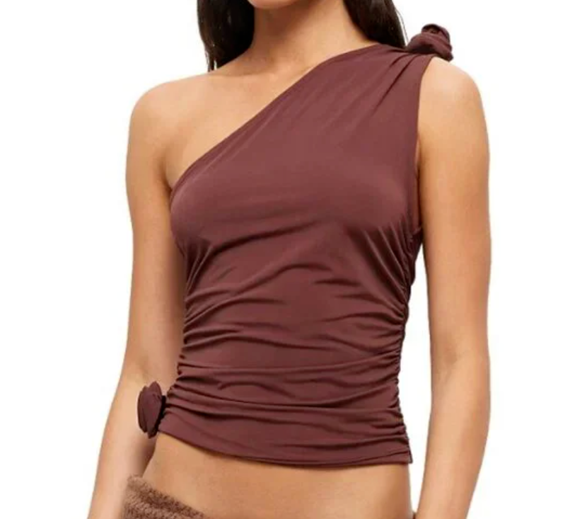 Lioness Brown One-Shoulder Top NWT UK