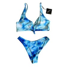 Zaful Blue Tie Dye Print Colorful Bikini Set Size 6 NWT