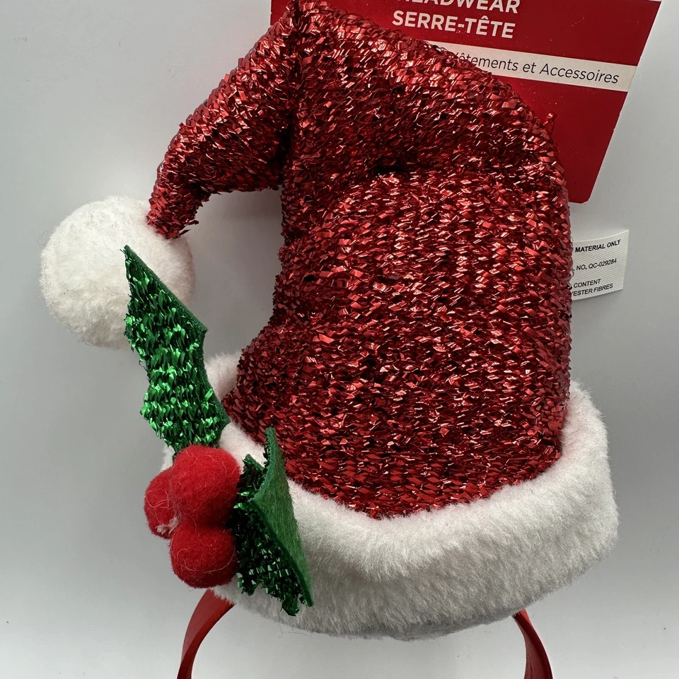 Sombrero de Papá Noel Diadema Fiesta de Navidad Lentejuelas Muérdago Trabajo Vacaciones Fiesta Adulto Foto 2 de 4