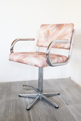 sedia da barbiere poltrona vintage design ufficio cromata acciaio