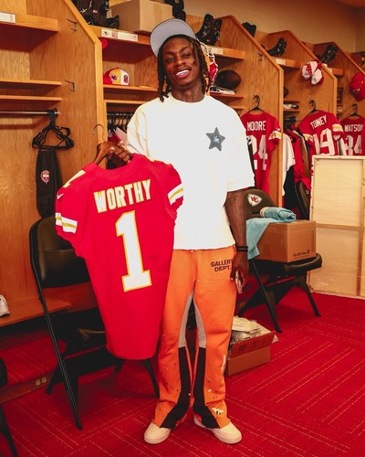 Großes Xavier Worthy #1 Vapor FUSE Trikot rot Elite Qualität Kansas City Chiefs - Bild 15 von 15