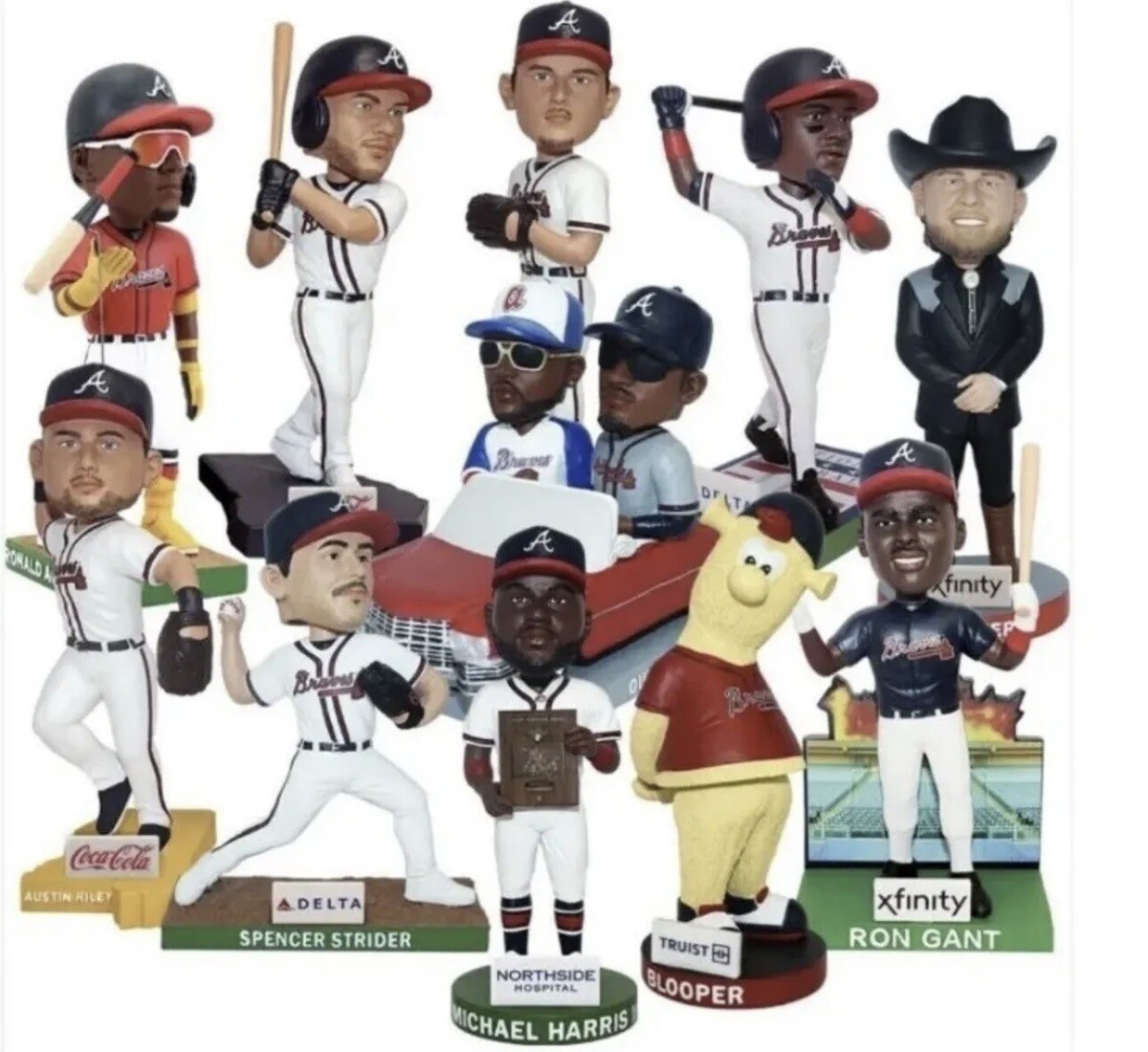 Atlanta Braves 2023 Complete Bobblehead Set Truist Park SGA