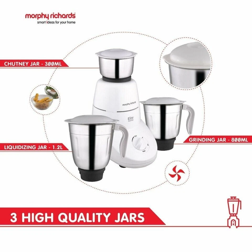 Molinillo mezclador Morphy Richards 500 vatios 230 V PureeSmoothieGrind envío rápido Foto 2 de 4