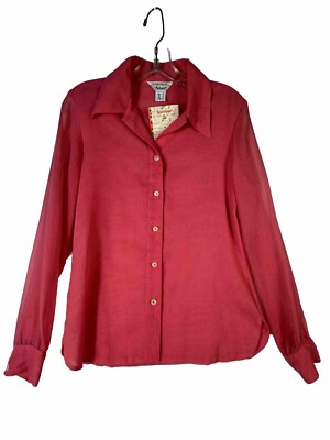 Vtg Kathleen Arnold Activair Pink Blouse Top Shirt Size 12 Classic Lord & Taylor