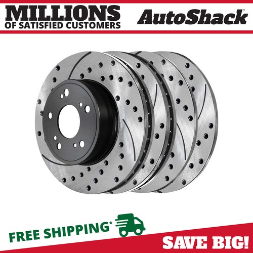Front & Rear Drilled Slotted Brake Rotors Set of 4 for 20032007 Honda