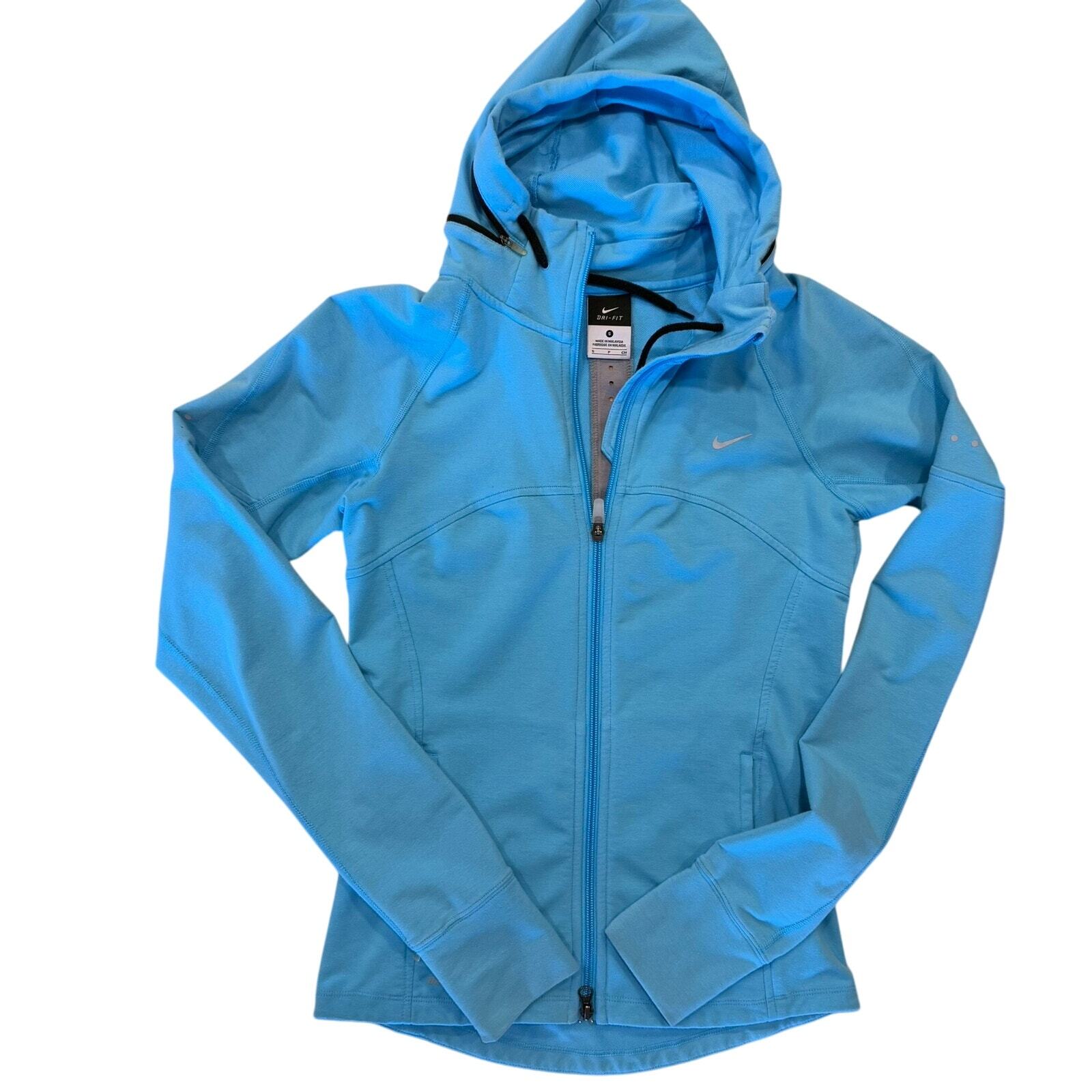 Nike Dri Fit Womens Active Hoodie Running Jacket Blue Size S