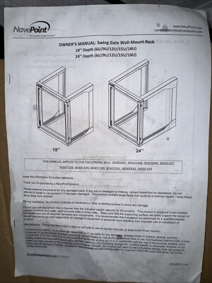 NavePoint Server Rack with Swing Gate -  Wall Mount Rack for 19 Inch IT