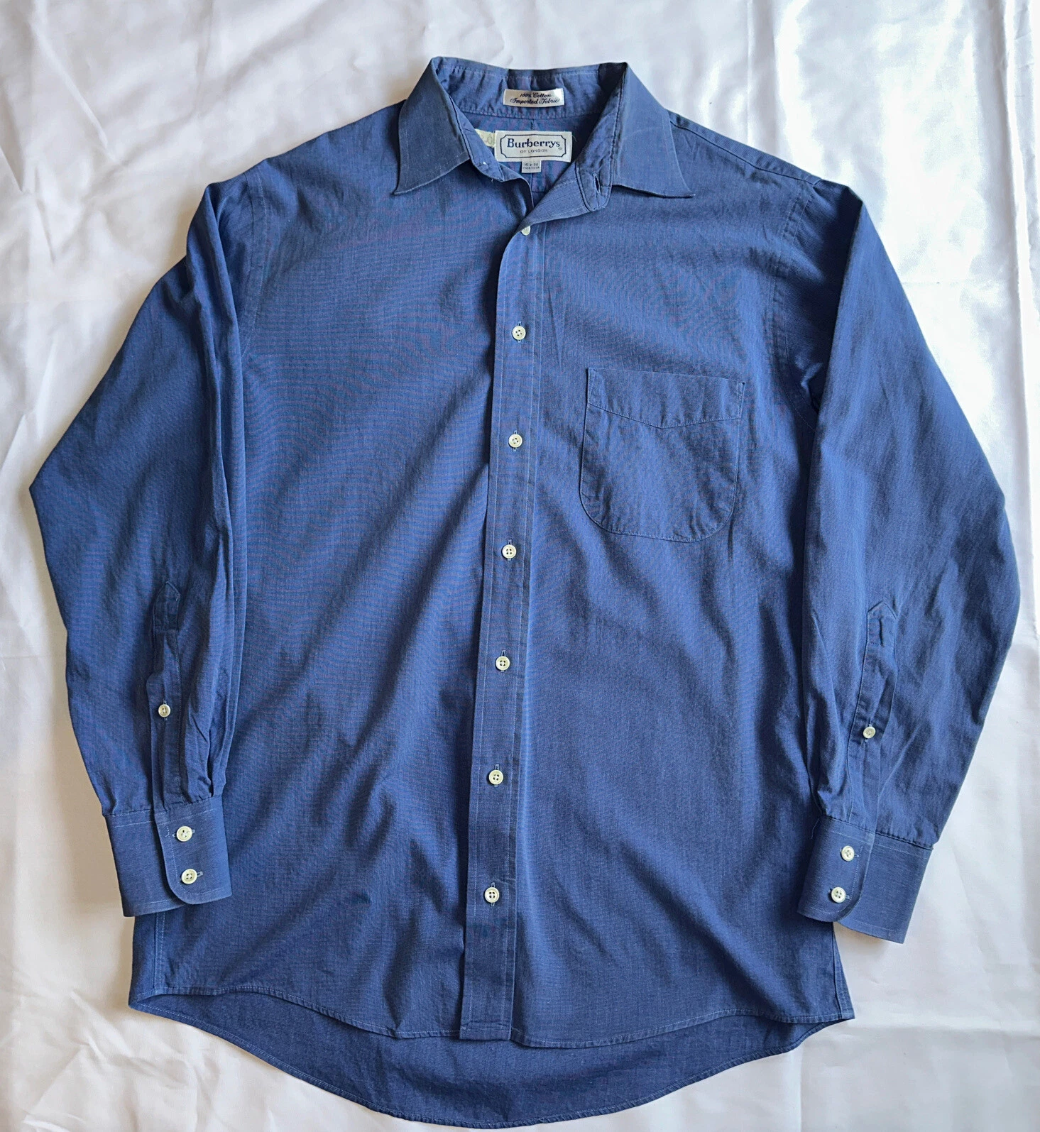 Camicia abito vintage blu BURBERRYS of LONDON taglia 15 5 32 made in USA