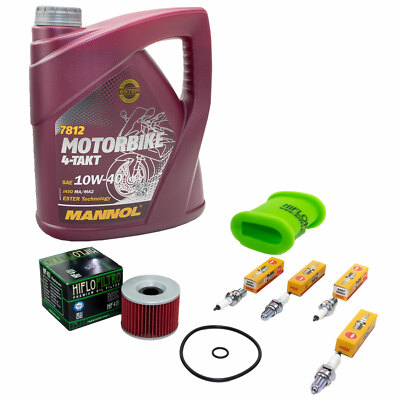 ÖL Wartungspaket 4L für Kawasaki GPX 600 ZX600C Luftfilter+Ölfilter+Zündkerze