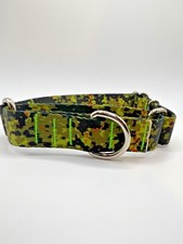 1 inch wide Adjustable Martingale Dog Collar - Slip on Digital Camouf Collar USA