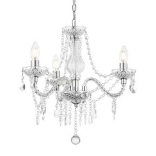 Modern Chandelier Ceiling Light, 3-Light Acrylic Pendant with Adjustable Chain,