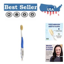 Dr. Plotka's All-Natural Blue Toothbrush for Superior Flossing Plaque Removal