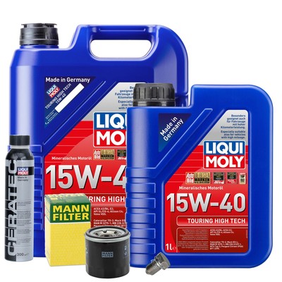 Motoröl 15W40 LIQUI MOLY 6L+MANN Ölfilter+Cera Tec+Ölablassschraube