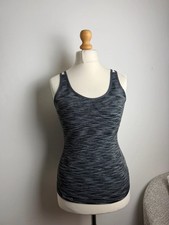 Women’s Grey Marl Seamless Sports Vest Gym Activewear Workout Tank Top