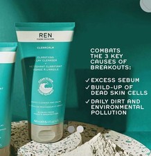 REN Clean Skincare Clearcalm Clay Cleanser 150ml New & Stealed