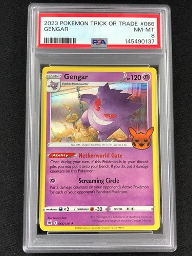 Pokemon 2023 Gengar Trick Or Trade 066/196 PSA 8