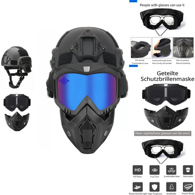 Taktisches Helmschutz mit abnehmbarer Gesichtsmaske für Airsoft Paintball