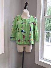 Vintage Michael Simon Beaded Cars Trucks Sweater - Women’s Small EUC