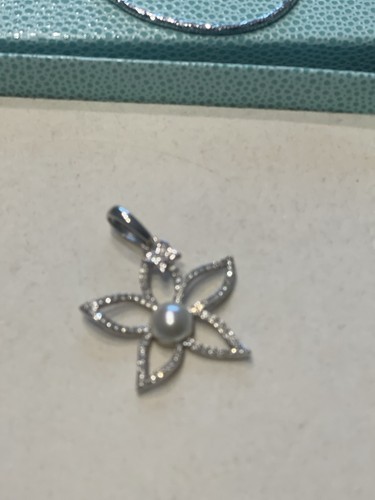 Pierre Lang Anhänger Silber Blume 🌸 Schmetterling 🦋 Und Perle Neuwertig