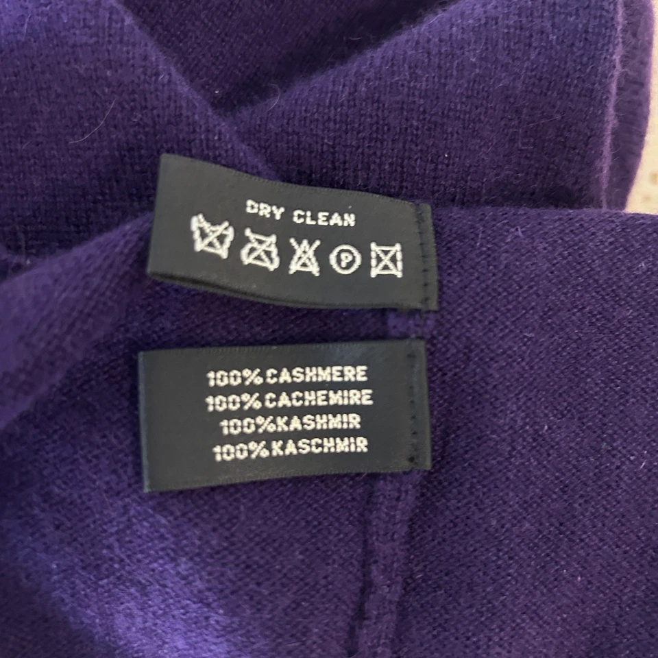 Suéter Ralph Lauren Etiqueta Negra Púrpura 100% Cachemira Cuello Alto Talla Mediana Foto 3 de 4