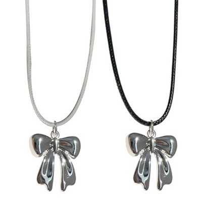 Trendy Bowknot Pendant Necklace Trendy Neckchains for Everyday Wear Dates Party