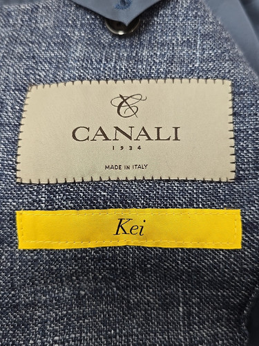 Canali KEI Linen Wool Blue Sport Coat Suit Jacket Blazer Sz 36R US /Italy 52R - Picture 4 of 5