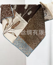 100 Wool Scarf 65X65cm Neckerchief Shawl Square Bandanna Leaves print Wrap new