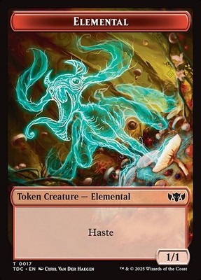 Elemental (1/1 Haste) MTG Tarkir: Dragonstorm Commander Token NM x4 - Magic Card