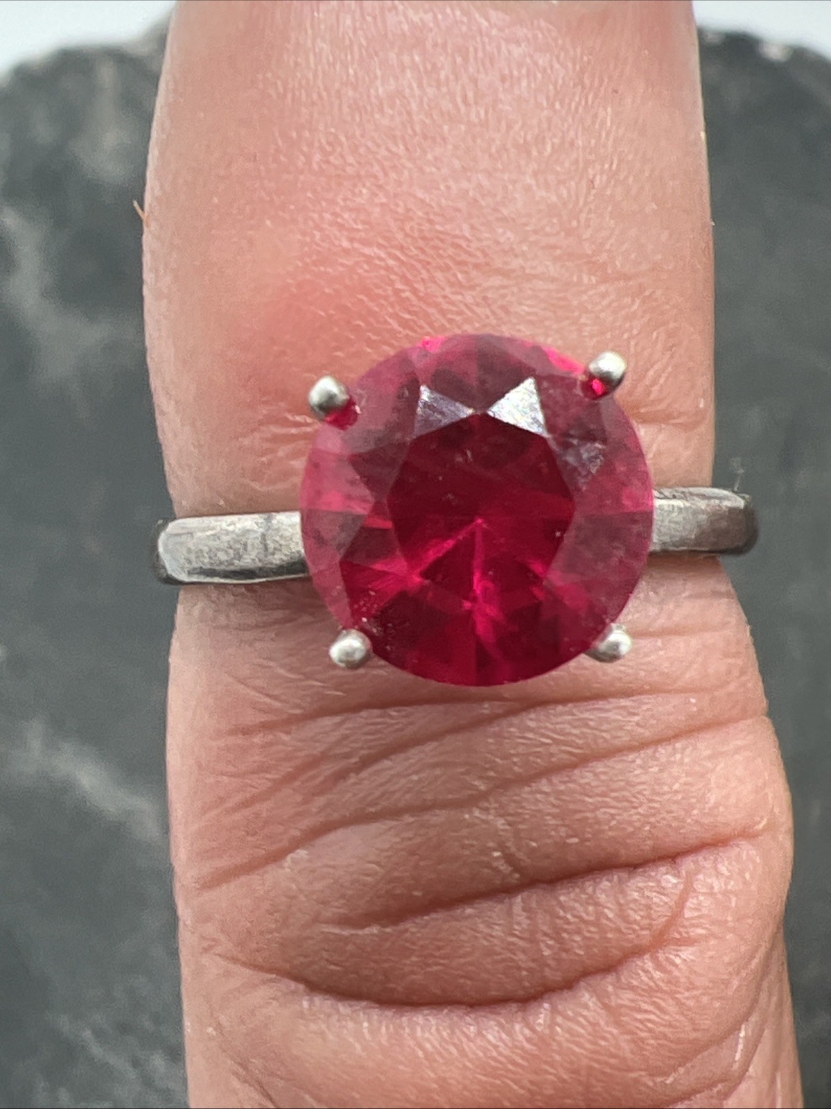 2 Ct Lab Created Round Ruby Sterling Silver Solit… - image 7