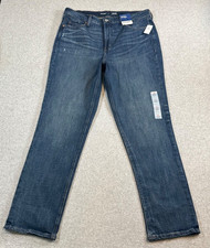 Old Navy Women's 14 Extra High Rise Straight Dark Wash Stretch Denim Jeans NWT