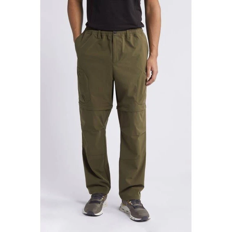 Zella Mens Convertible Cargo Pants Olive Green Zip Off Hiking Shorts Small