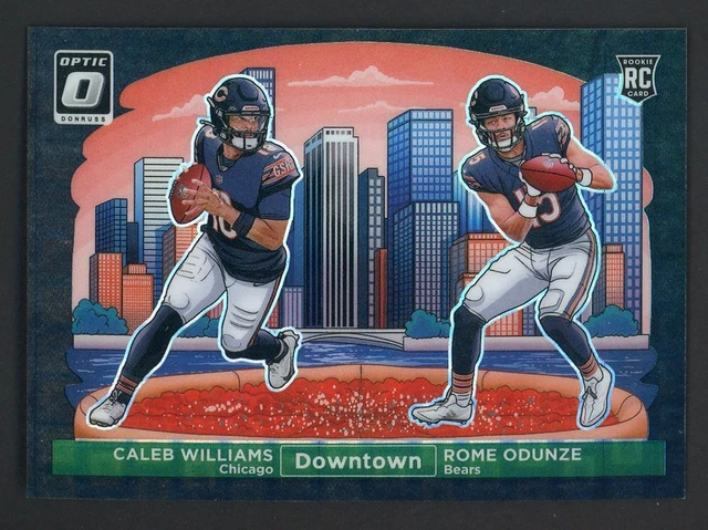 2024 Donruss Optic Downtown Black Pandora #10 Caleb Williams Rome Odunze RC /25