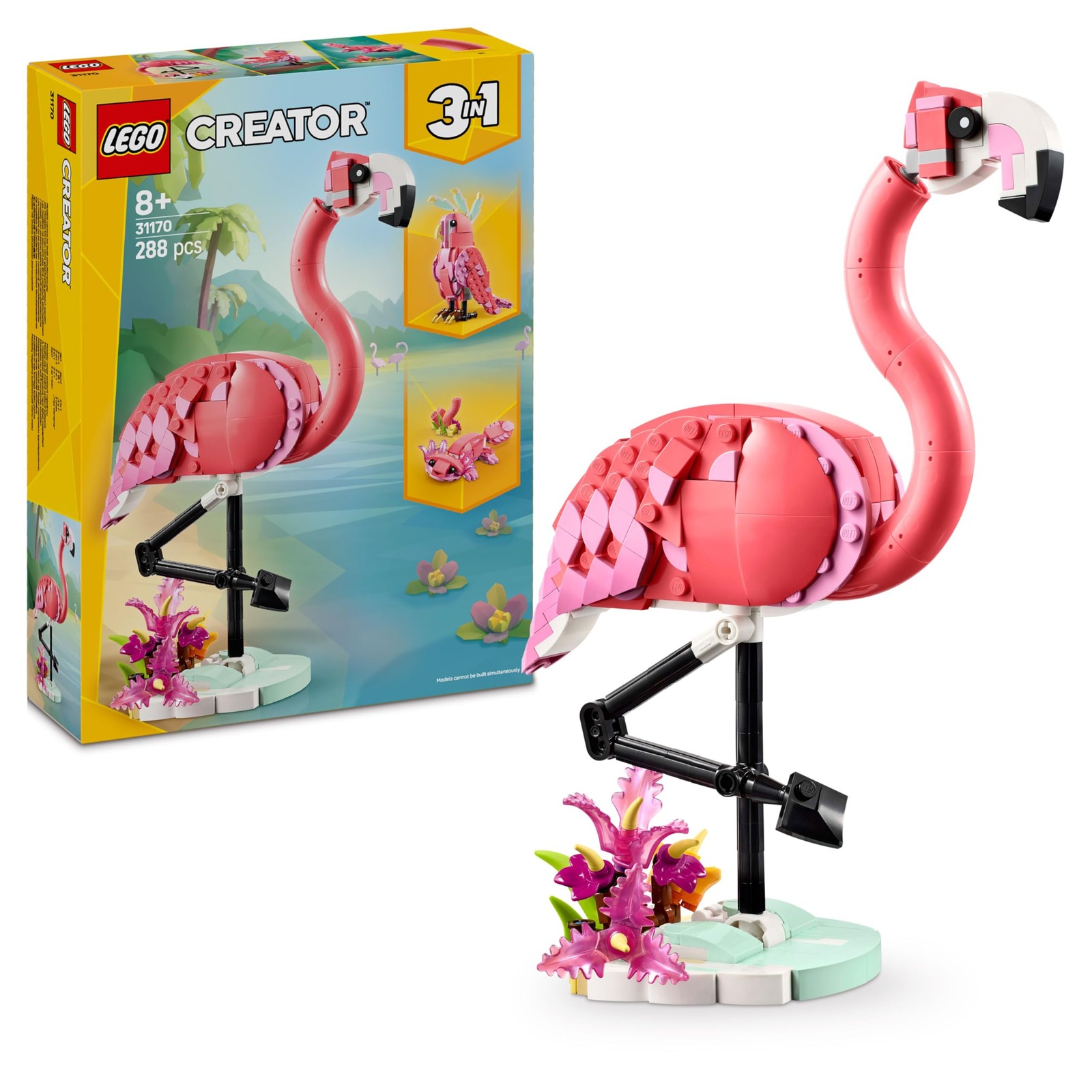 LEGO Creator 3in1 Wild Animals Pink Flamingo Toy - Transforms into a Cockatoo...