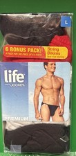 RARE Vintage Life By Jockey 6 BONUS PACK PREMIUM String Bikinis Underwear Sz L